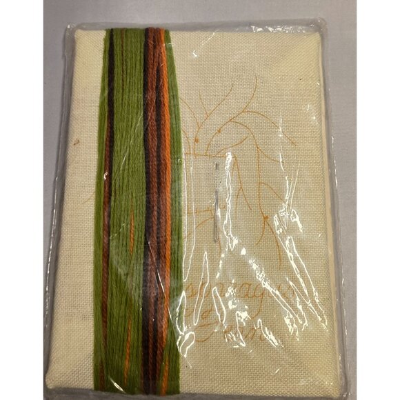 Jiffy Stitchery Asparagus Fern Kit #330 5"x7" Frame Sunset Designs 1975 - Picture 2 of 3